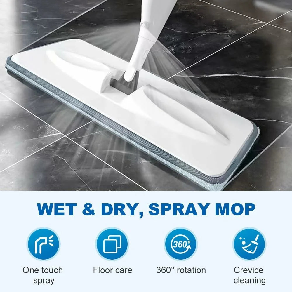 Water Spray Mop Dry Wet Dual-Use Floor Mop with 2 Replacement Microfiber Pads - 2