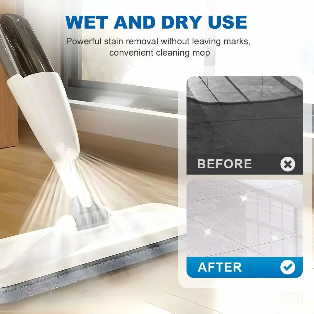 Water Spray Mop Dry Wet Dual-Use Floor Mop with 2 Replacement Microfiber Pads - 3