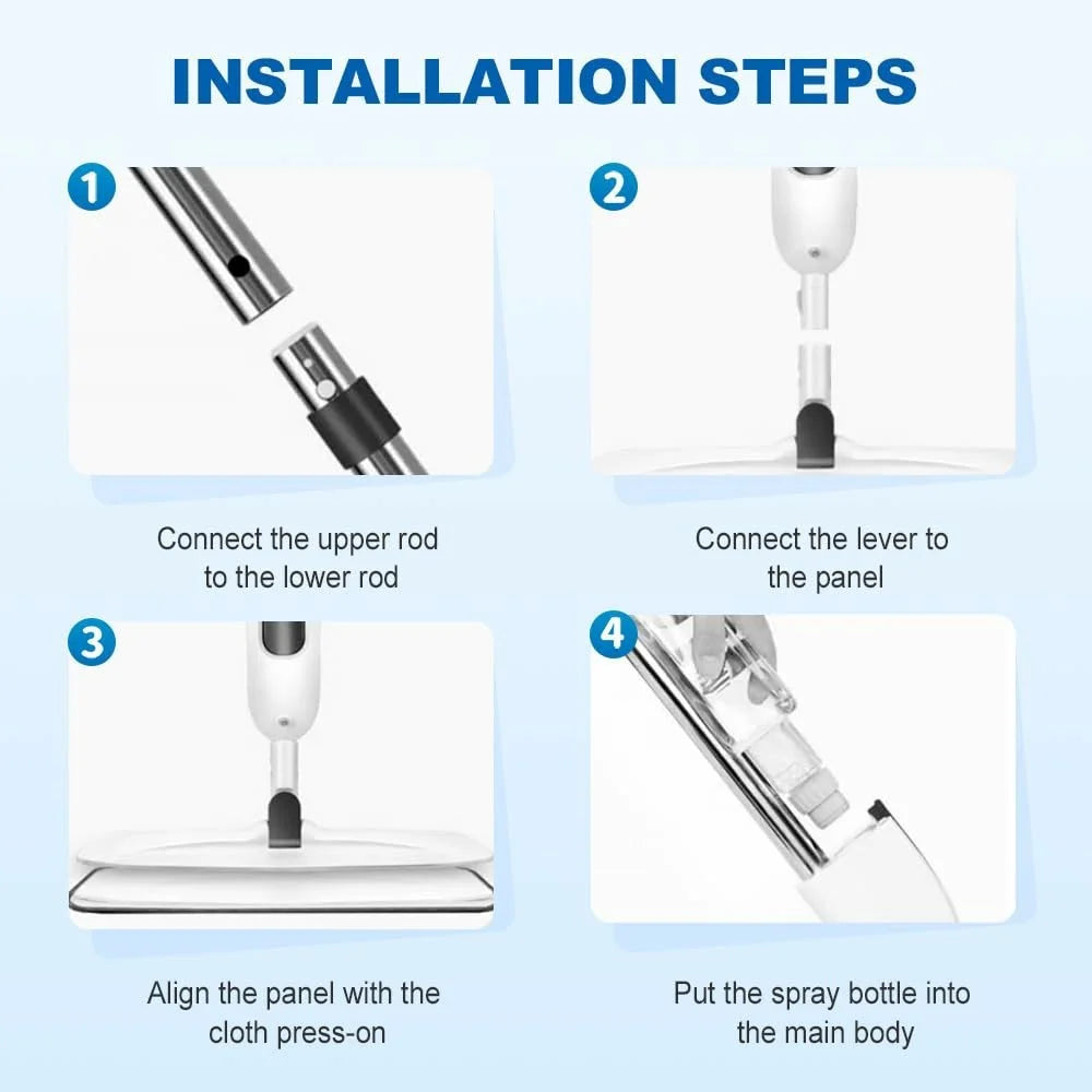 Water Spray Mop Dry Wet Dual-Use Floor Mop with 2 Replacement Microfiber Pads - 4