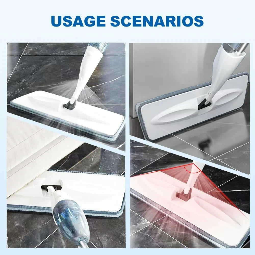 Water Spray Mop Dry Wet Dual-Use Floor Mop with 2 Replacement Microfiber Pads - 6