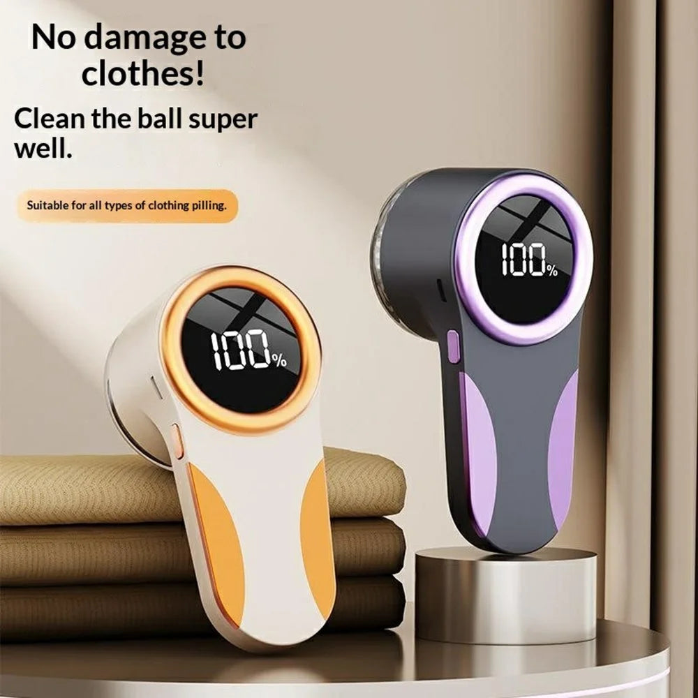 MQ-02 Electric Lint Remover USB Charging Digital Display Household Hair Ball Trimmer - Khaki - 2
