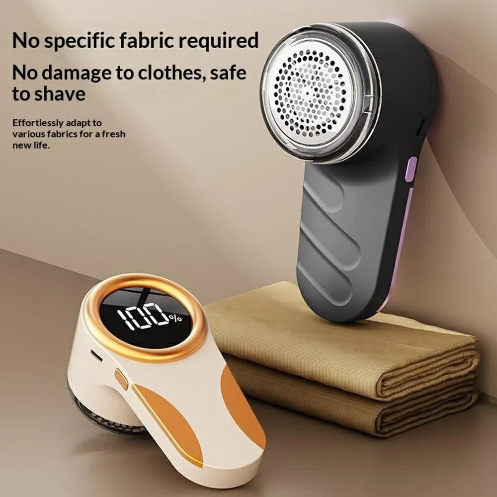 MQ-02 Electric Lint Remover USB Charging Digital Display Household Hair Ball Trimmer - Khaki - 3