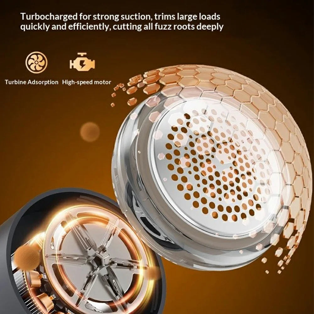 MQ-02 Electric Lint Remover USB Charging Digital Display Household Hair Ball Trimmer - Khaki - 4