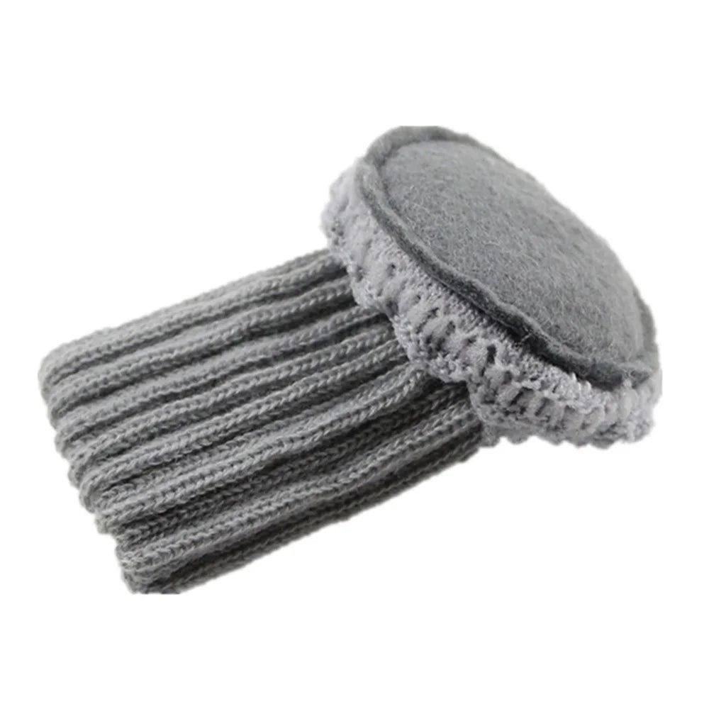 4Pcs / Set High Elastic Knitted Table Chair Feet Leg Cover Furniture Floor Protector Cover Noise Reduction Bottom Pad - Light Grey - 6