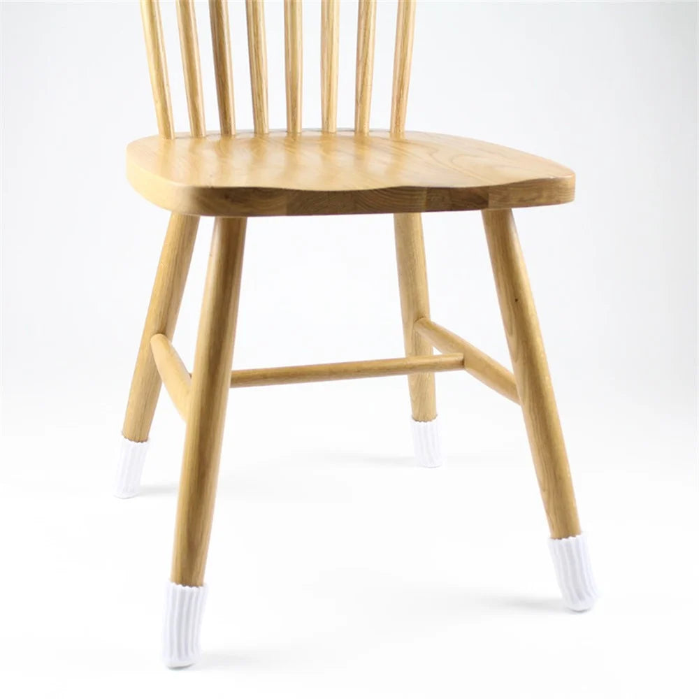 4Pcs / Set High Elastic Knitted Table Chair Feet Leg Cover Furniture Floor Protector Cover Noise Reduction Bottom Pad - Light Grey - 7