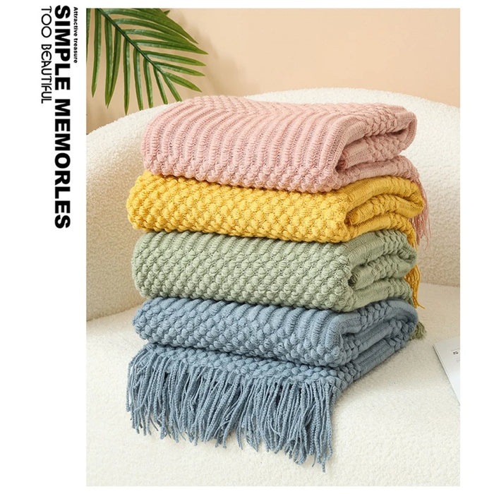 127x152+15x2cm Pineapple Pattern Throw Blanket European Style Office Nap Blanket Sofa Cover - Orange - 4