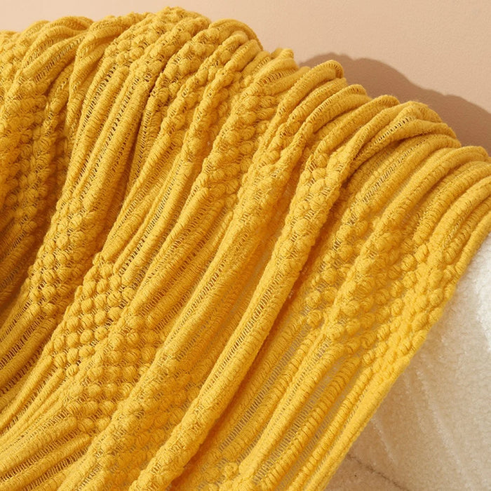 127x152+15x2cm Pineapple Pattern Throw Blanket European Style Office Nap Blanket Sofa Cover - Orange - 6