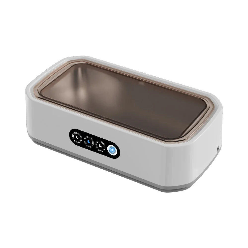 X81 Ultrasonic Cleaner Eyeglass Cleaner with 3-Speed Touch Control 650ML Large Capacity Jewelry Retainer Cleaner, EU Plug - White - 2
