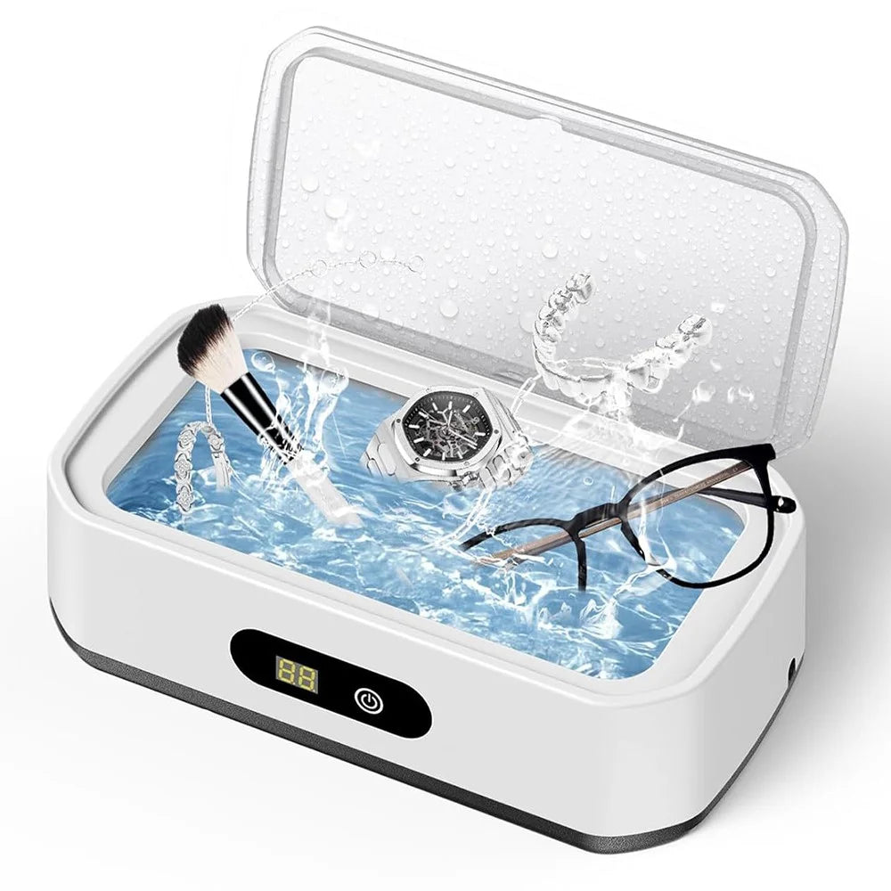X82 650ml Large Capacity Ultrasonic Cleaner 5-Speed Modes Eyeglass Jewelry Cleaner with LED Digital Display, EU Plug - 1