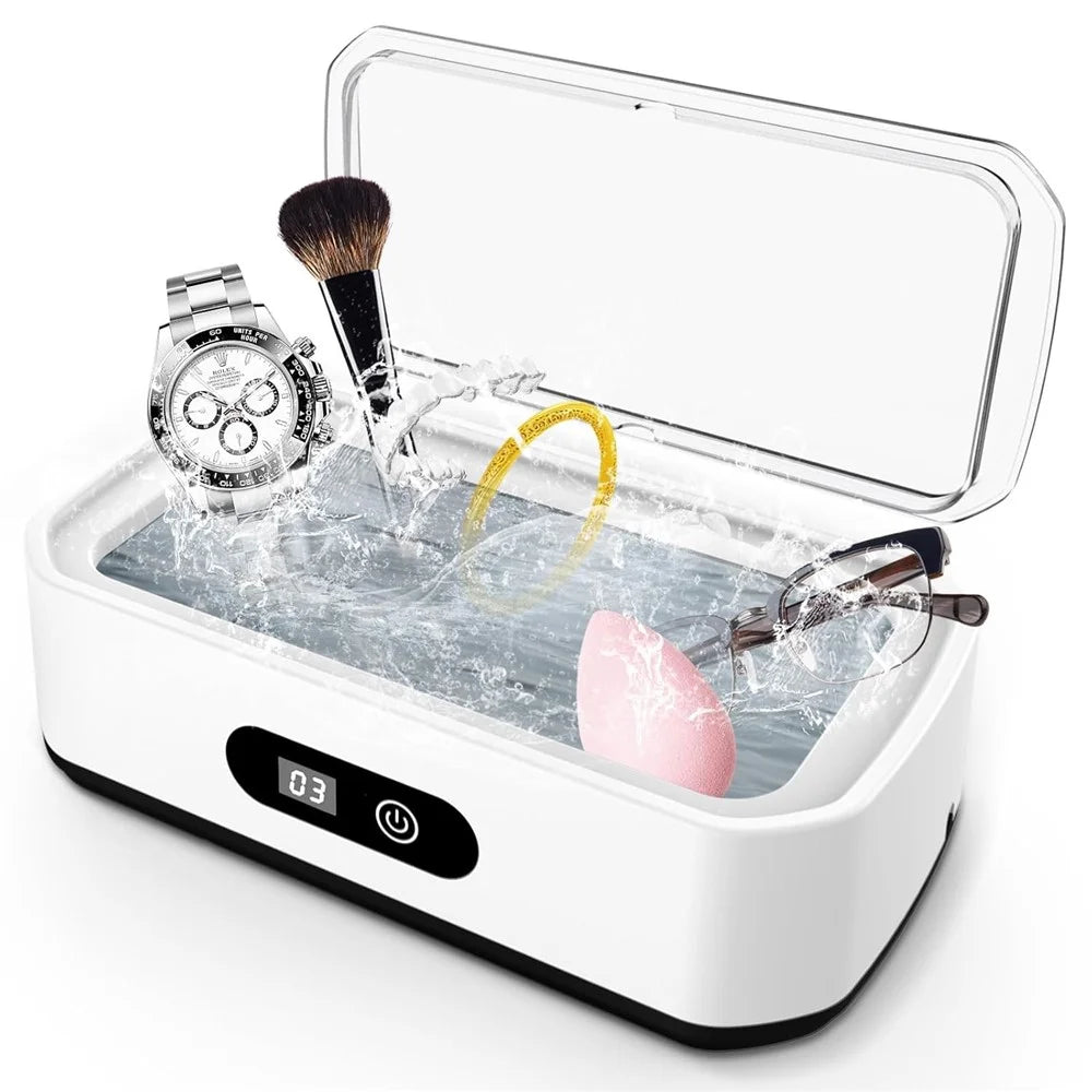 X82 650ml Large Capacity Ultrasonic Cleaner 5-Speed Modes Eyeglass Jewelry Cleaner with LED Digital Display, EU Plug - 2