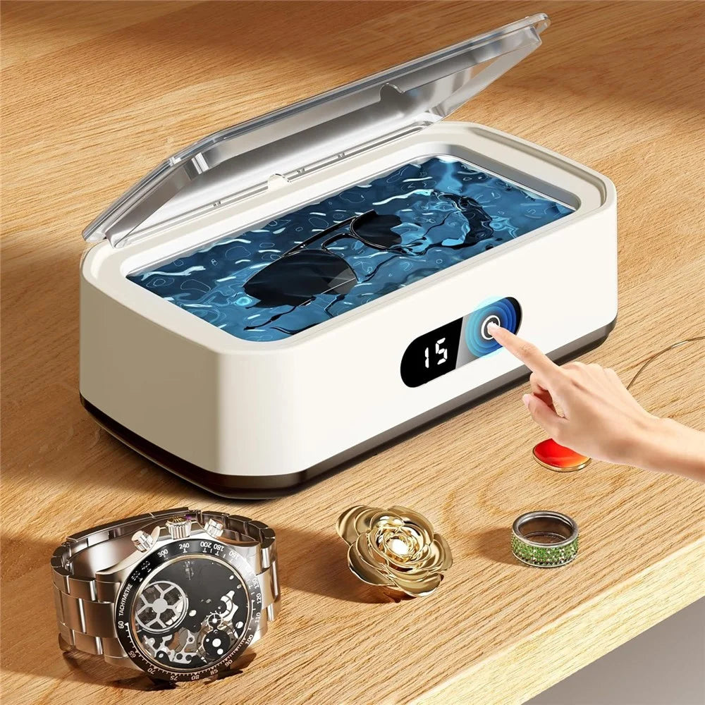 X82 650ml Large Capacity Ultrasonic Cleaner 5-Speed Modes Eyeglass Jewelry Cleaner with LED Digital Display, EU Plug - 3