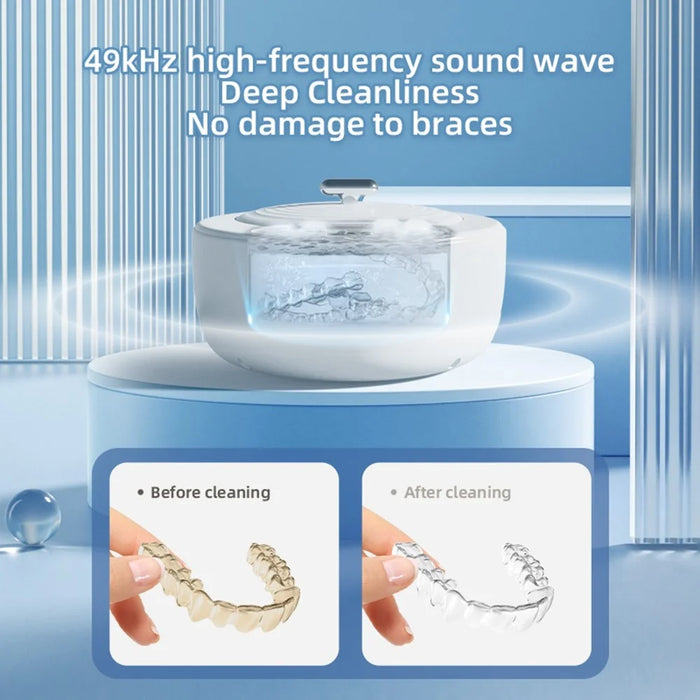 X88 Ultrasonic Cleaner with UV Sterilization 5-Speed Touch Control Eyeglass Cleaner Retainer Cleaning Machine, EU Plug - 4