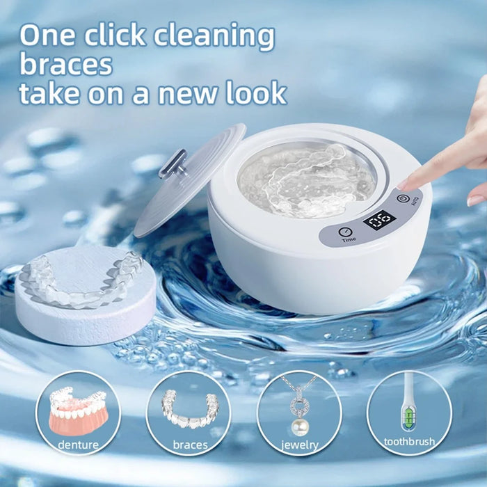X88 Ultrasonic Cleaner with UV Sterilization 5-Speed Touch Control Eyeglass Cleaner Retainer Cleaning Machine, EU Plug - 5