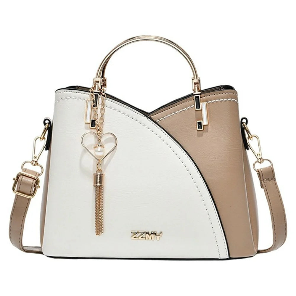 Crossbody Bag for Women Handbag Shoulder Tote Versatile Large Capacity Ladies Purse - White / Khaki - 1