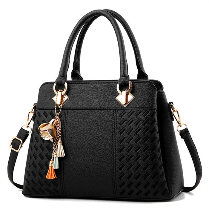 Crossbody Bag Large Capacity Shoulder Handbag Tote for Women Simple Style Versatile Design - Black - 1
