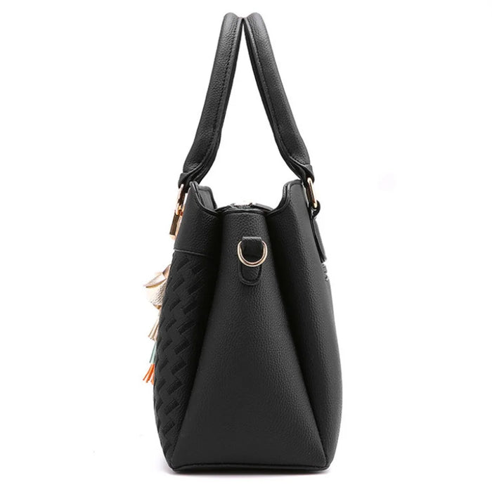 Crossbody Bag Large Capacity Shoulder Handbag Tote for Women Simple Style Versatile Design - Black - 3