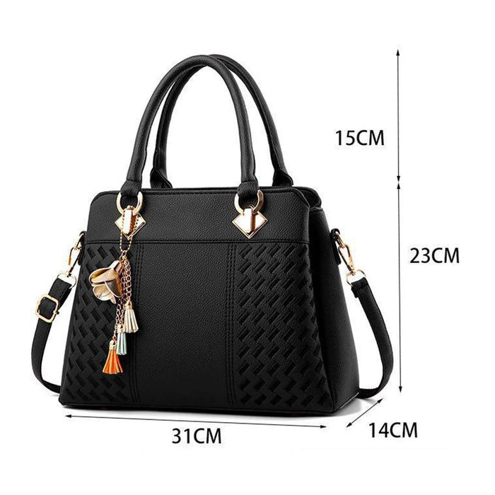 Crossbody Bag Large Capacity Shoulder Handbag Tote for Women Simple Style Versatile Design - Black - 6