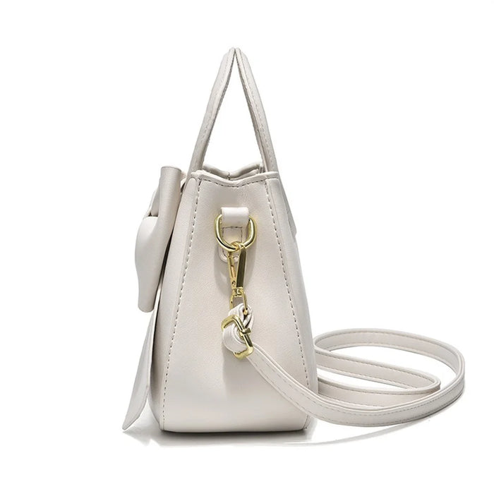 Handbag Tote with Bow Decoration, Portable Shoulder Crossbody Bag for Women - Black - 6