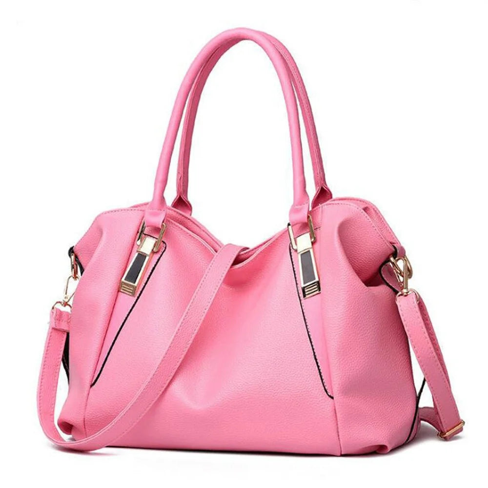 Handbag Tote for Women Shoulder Bag Large Capacity Crossbody Purse Simple Design - Pink - 1