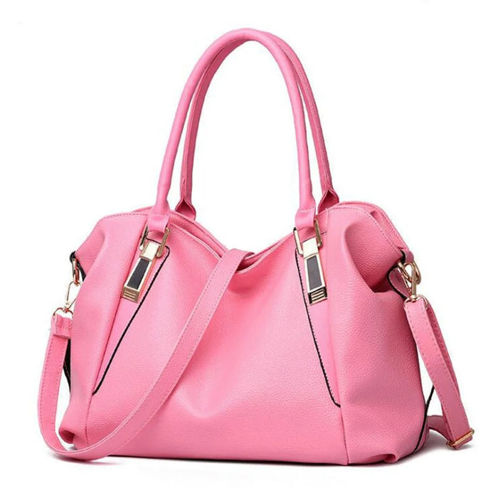 Handbag Tote for Women Shoulder Bag Large Capacity Crossbody Purse Simple Design - Pink - 1