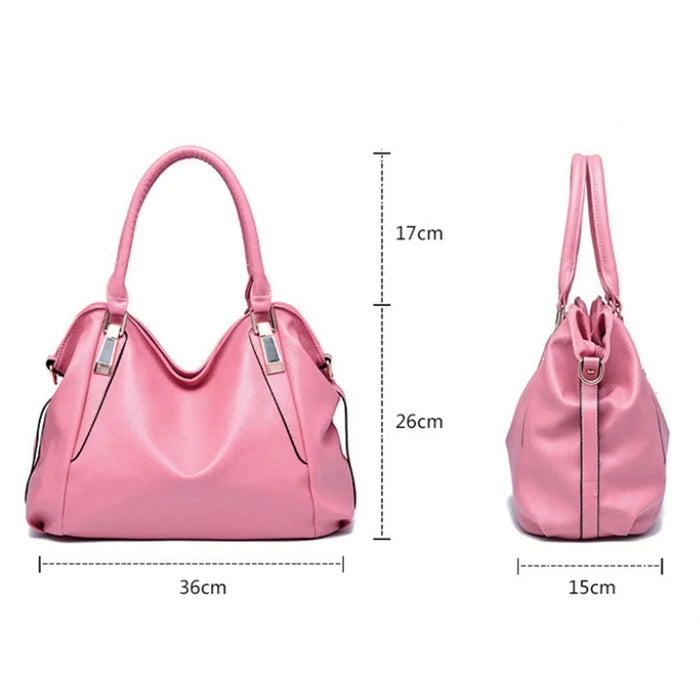 Handbag Tote for Women Shoulder Bag Large Capacity Crossbody Purse Simple Design - Pink - 3