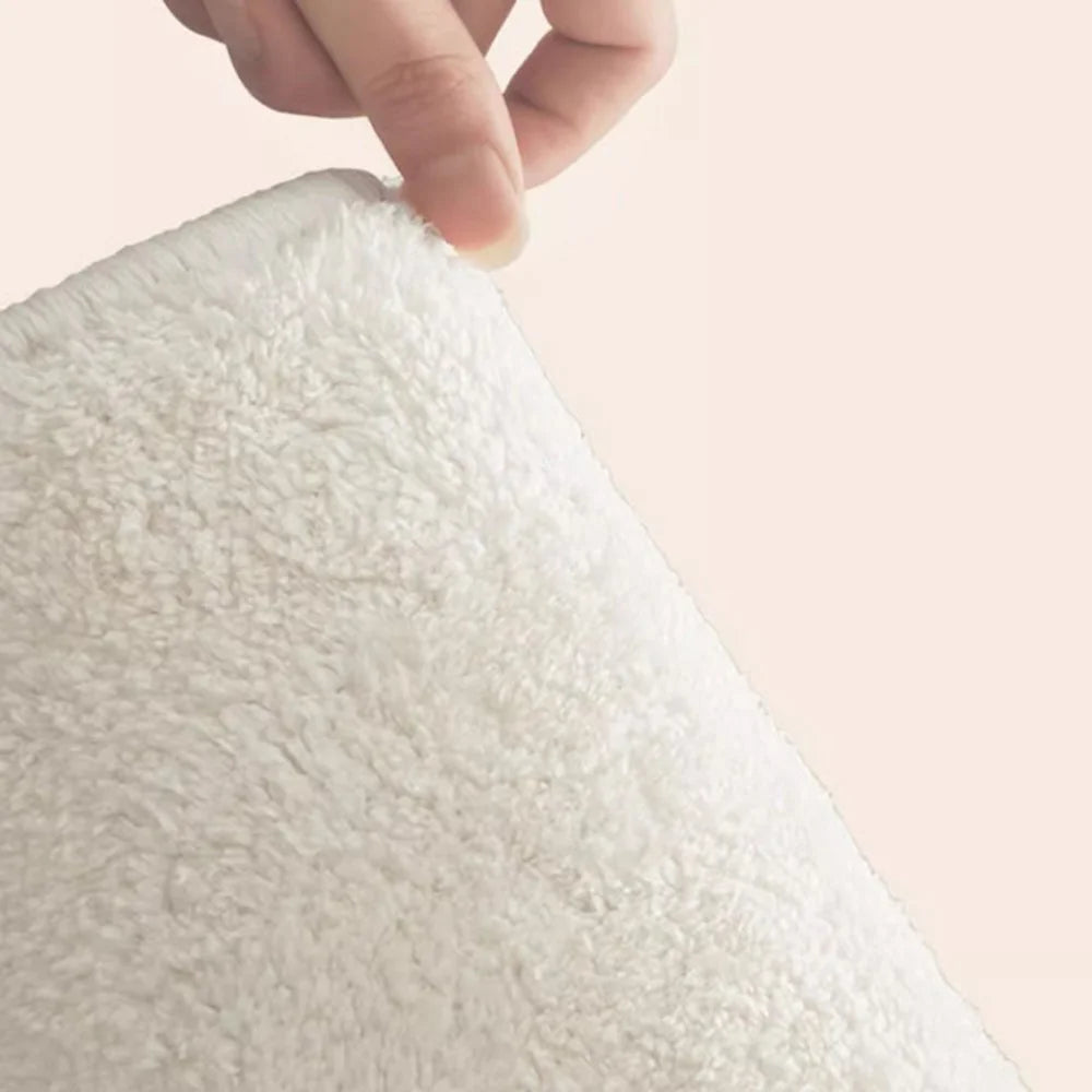 60 x 180cm Faux Cashmere Bedside Rug Soft Plush Floor Mat Bedroom Decor Anti Slip Washable - Sea Salt  /  Striped - 7