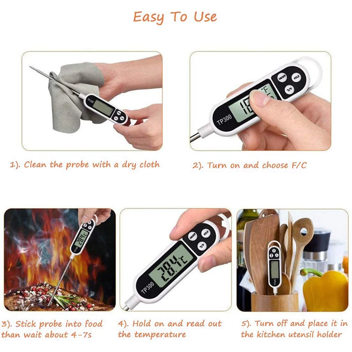 TP300 Digital Food Thermometer Cooking Probe for BBQ  /  Baking  /  Water  /  Oil  /  Milk - 5