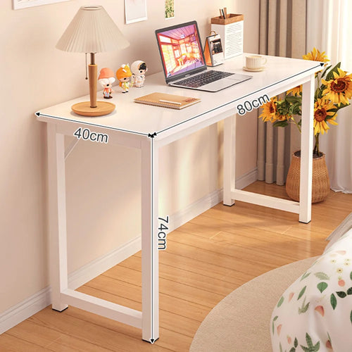 80 x 40cm Single Layer Narrow Desk Home Office Table Compact Workstation for Bedroom  /  Study - White - 1