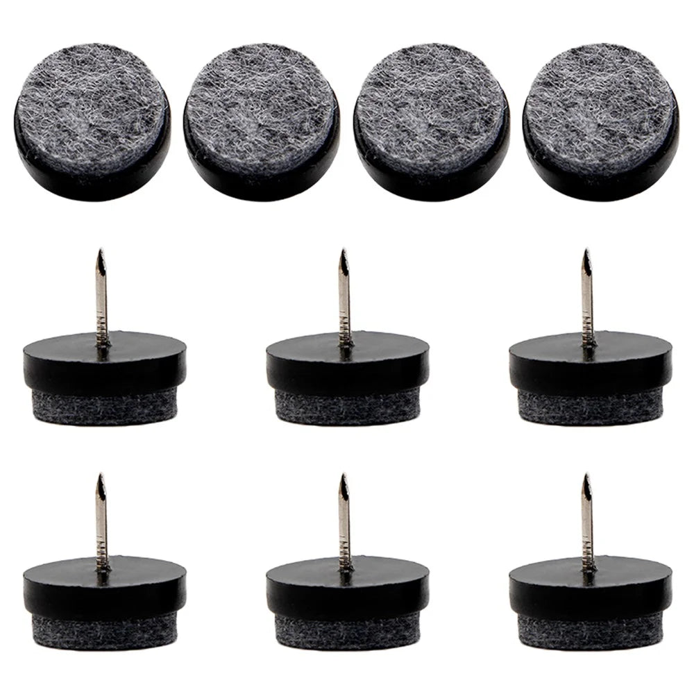 10Pcs / Set 22mm Chair Table Furniture Leg Bottom Feet Pad Noise Reduction Floor Protector Nail - Black - 1