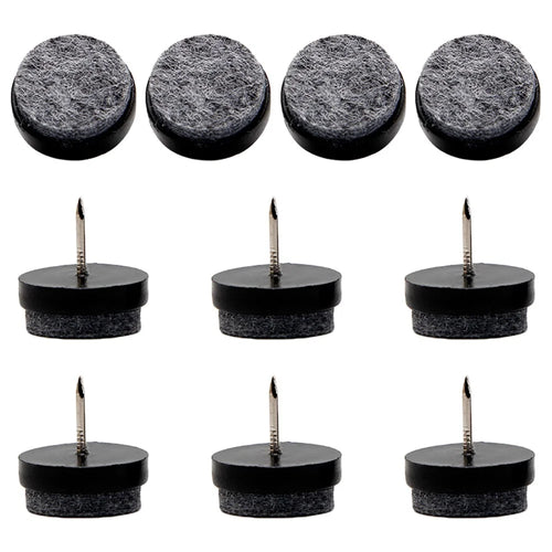 10Pcs / Set 22mm Chair Table Furniture Leg Bottom Feet Pad Noise Reduction Floor Protector Nail - Black - 1