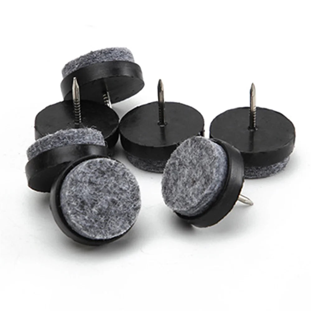 10Pcs / Set 22mm Chair Table Furniture Leg Bottom Feet Pad Noise Reduction Floor Protector Nail - Black - 2
