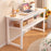 80 x 40cm Double Layer Narrow Desk with Storage Shelf, Modern Home Office Writing Table, Simple Bedroom Study Workstation - White - 1