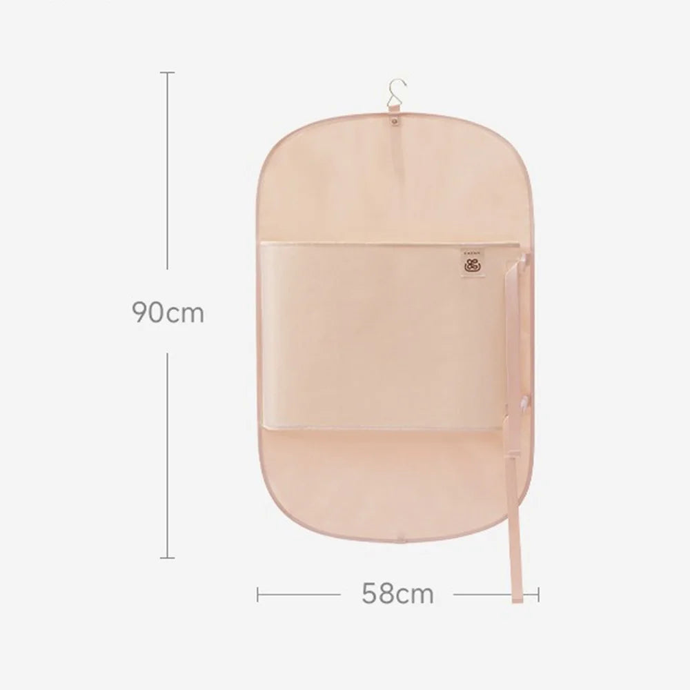 Space Saving Clothing Compression Board with Adjustable Straps Foldable Clothes Dust Cover - Pink - 6