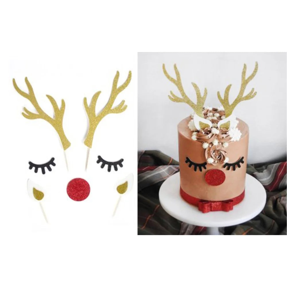 Cake Decoration Card Set with Bamboo Stick, Cute Design Bakeware Accessories for Kids Party / Spring Theme Desserts (No FDA) - Rabbit - 6