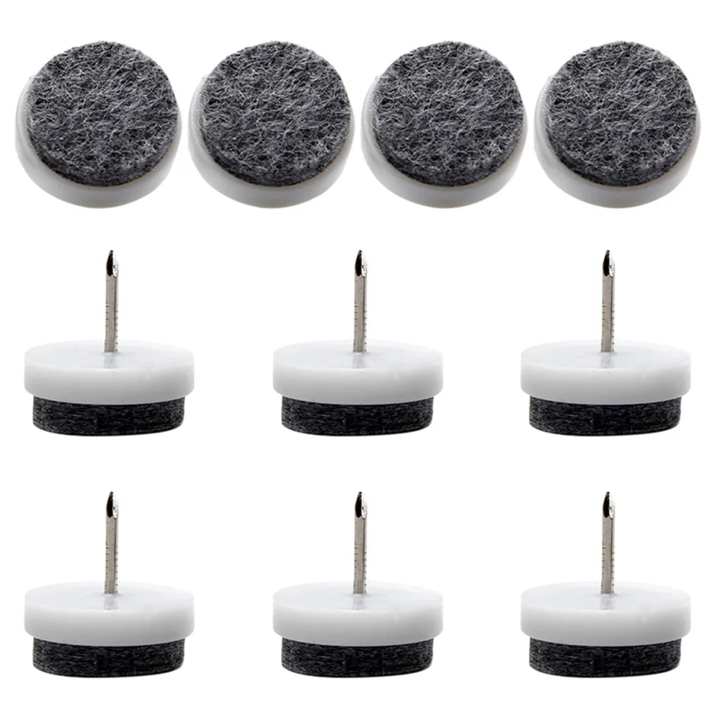 10Pcs / Set 28mm Anti-scratch Furniture Leg Bottom Feet Pad for Chair Table Noise Reduction Floor Protector Nail - White - 1