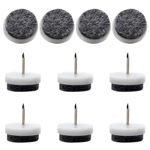 10Pcs / Set 28mm Anti-scratch Furniture Leg Bottom Feet Pad for Chair Table Noise Reduction Floor Protector Nail - White - 1