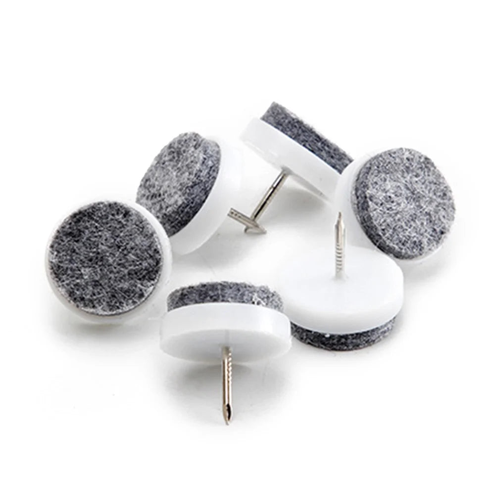 10Pcs / Set 28mm Anti-scratch Furniture Leg Bottom Feet Pad for Chair Table Noise Reduction Floor Protector Nail - White - 2