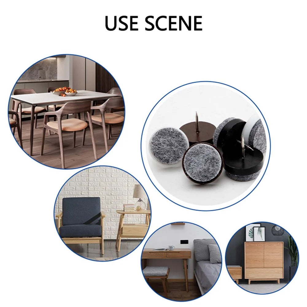 10Pcs / Set 28mm Anti-scratch Furniture Leg Bottom Feet Pad for Chair Table Noise Reduction Floor Protector Nail - White - 5