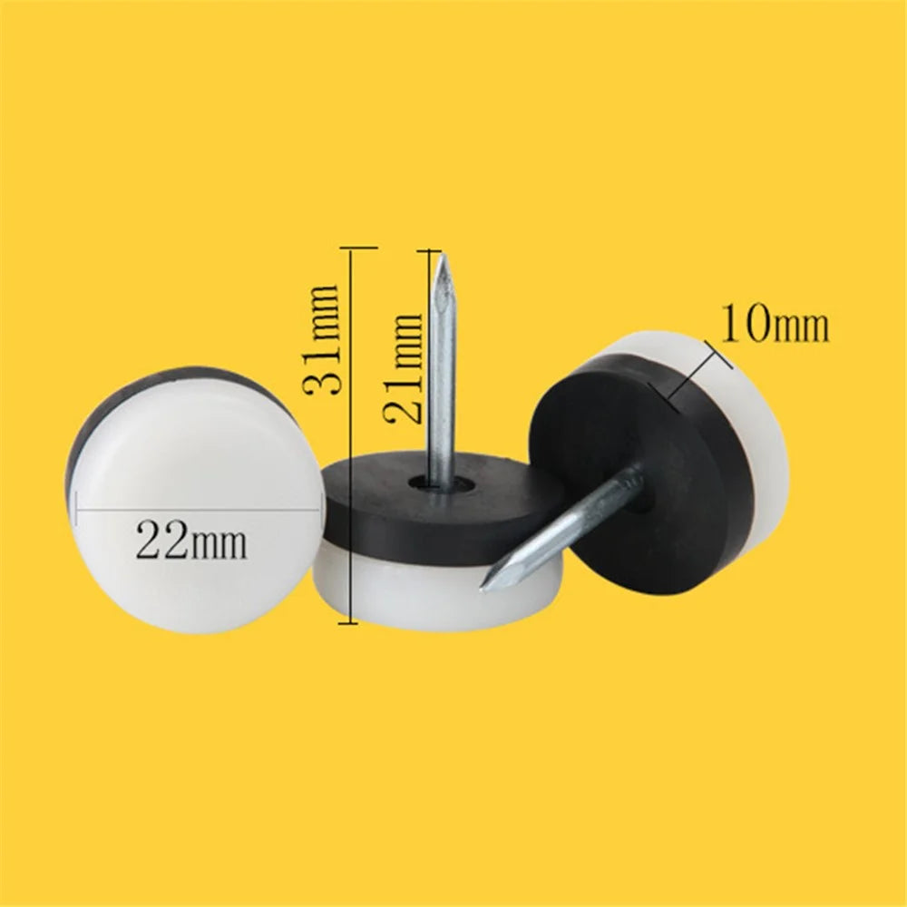 20Pcs / Set 22mm Diameter Nail-on Furniture Glides Chair Glides Pads Round Table Leg Protectors Chair Sofa Feet Sliders for Wood Floors - 7