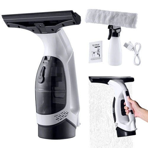 Cordless Rechargeable Window Vacuum Cleaner Window Squeegee for Windows, Tiles, Mirrors, 150ml Water Tank - EU Plug - 1