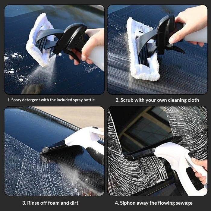Handheld Electric Window Cleaner with Extendable Pole / Spray Bottle, Portable Vacuum Squeegee for Home Glass Cleaning - EU Plug - 6