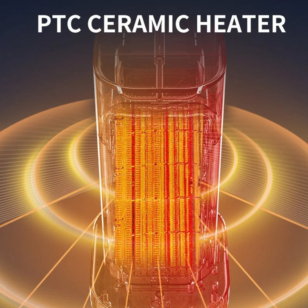 MR10 PTC Ceramic Space Heater Oscillating Fan Heater Portable Electric Heater for Home, EU Plug - White - 3