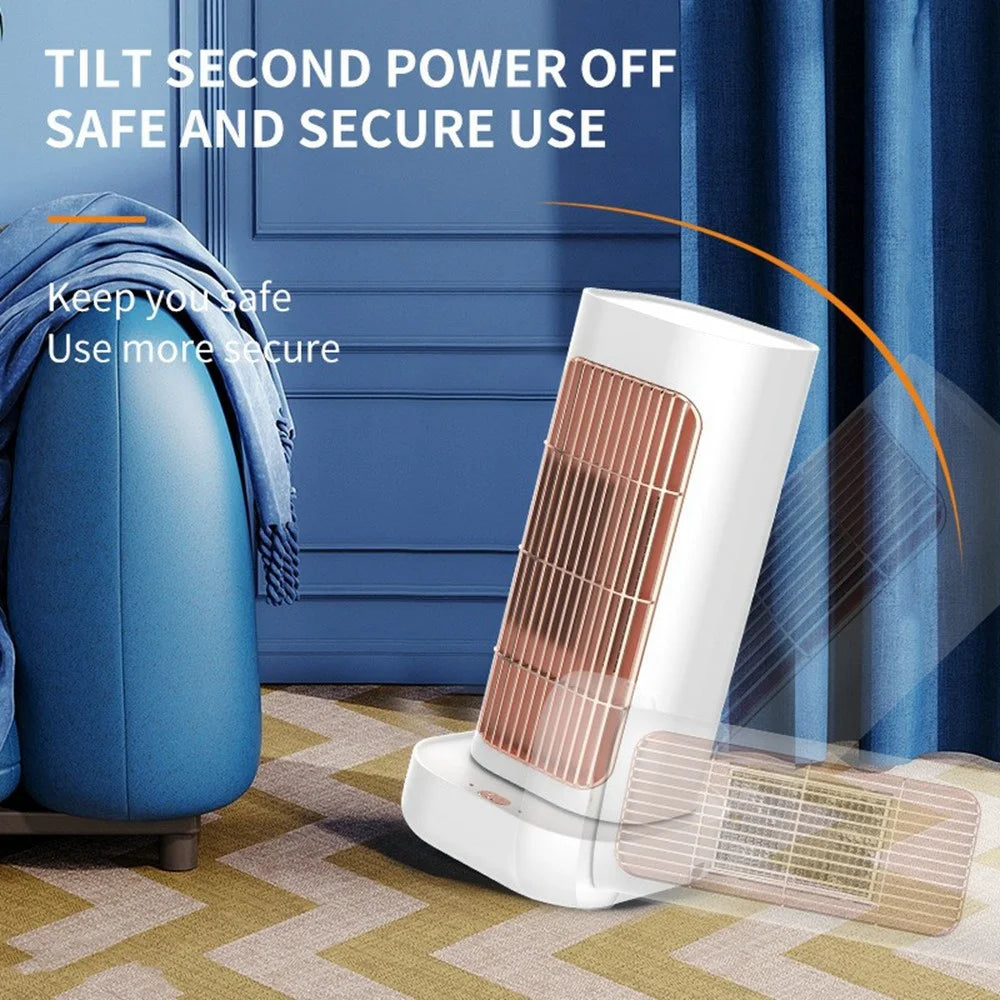 MR10 PTC Ceramic Space Heater Oscillating Fan Heater Portable Electric Heater for Home, EU Plug - White - 5