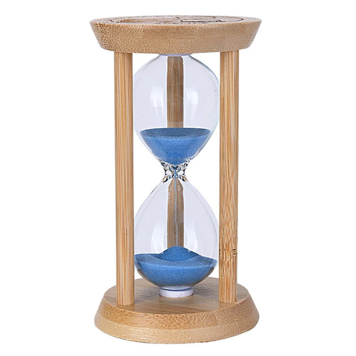 Time Hourglass 1 Minute Sand Timer Luminous Design Engraved Wooden Base Desktop Decoration - Blue - 2