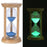 Time Hourglass 10 Minutes Sand Timer Luminous Design Engraved Wooden Base Desktop Decoration - Blue - 1