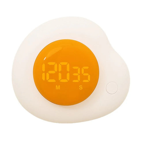 Creative Egg Magnetic Timer Kitchen Countdown Clock with Forward  /  Reverse Timing Modes for Cooking  /  Study  /  Work - White - 1