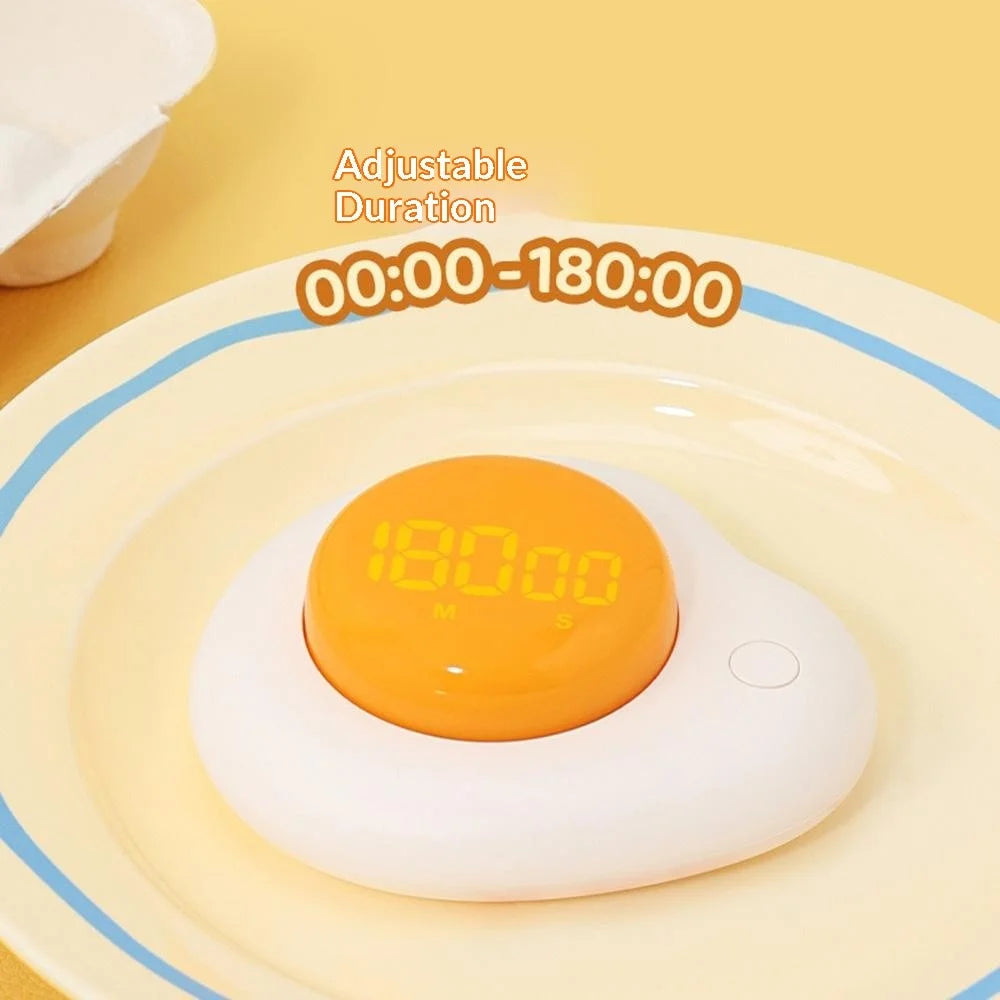 Creative Egg Magnetic Timer Kitchen Countdown Clock with Forward  /  Reverse Timing Modes for Cooking  /  Study  /  Work - White - 2