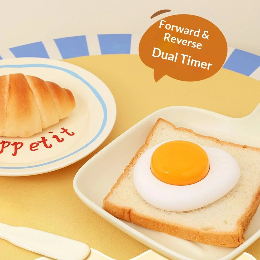 Creative Egg Magnetic Timer Kitchen Countdown Clock with Forward  /  Reverse Timing Modes for Cooking  /  Study  /  Work - White - 3