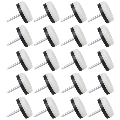 20Pcs / Set 28mm Diameter Thickened Furniture Nail-on Sliders Pads Floor Protector for Chair Table Sofa Feet Protecting Wooden Floor - 1