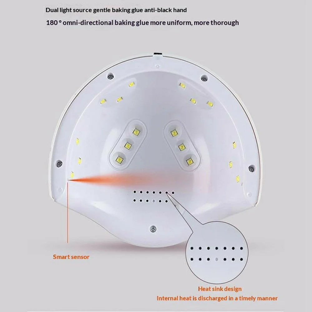 SML T13 18-LED Nail Lamp with Base UV Curing Light Professional Dual Light Source for Nail Art  /  Gel Polish  /  Manicure - White - 2